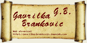 Gavrilka Branković vizit kartica